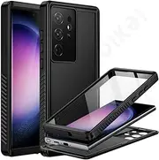 Shellbox Waterproof Case for Samsung A54 A14 A34 5G Galaxy S24 S23 S22 S21 Ultra Metal Aluminum Swimming Phone Cover,Black,for Samsung A14 5G