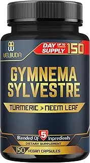 Gymnema Sylvestre Leaf, Turmeric Curcumin Root, Organic Neem Leaf, Organic Holy Basil, Black Pepper - 150 Capsules
