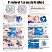 10 Pcs Reflective Pinwheels, 19 Inch Pinwheel with Garden Stakes Scare Birds