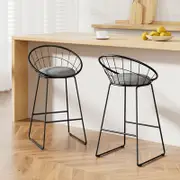 Artiss 2x Bar Stools Padded Seat Metal