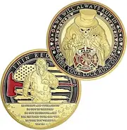 Firefighters Challenge Coin Thin Red Line Fire Dept.