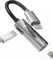 Headphone Adapter for Iphone(2in1)Lightning Charging Cable Dongle for Apple MFI Certified Dual Jack Splitter Earphone Earbud Audio AUX Connector for Ipad Charge 14 13 12 11 Pro Max Mini X Xs 7 8 Plus
