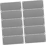 Veemoon 10 Pcs Stainless Steel Blank Signs Engravable Plates for DIY Projects Home Office and Business Use Wall Mounted Name Plates for Custom Markings