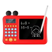 Kids Calculator with Notepad Addition Subtraction Multiplication Division Math Learning Machine with WordPad Red