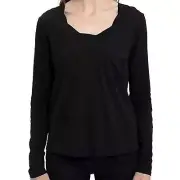Social Standard by Sanctuary Women's Dylan Scoop Tee (Black, Small)
