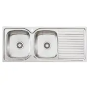 OLIVERI DBL BOWL SINK LH W/DRAIN EE71