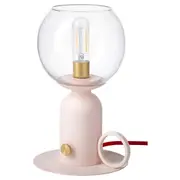 ÅSKMULLER table lamp, dimmable light pink/red, 24 cm