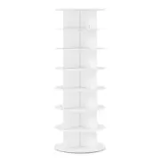 Advwin 7 Tier Rotating Shoe Rack Tower 360° Revolving Shoe Display Rack White