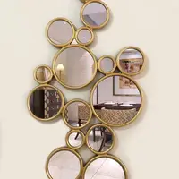 在飛比找樂天市場購物網優惠-金色復古藝術鏡客廳裝飾鏡輕奢鏡壁掛藝術ins鏡子鐵藝 全身鏡