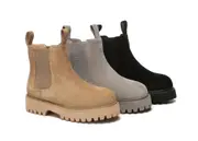 AUSTRALIAN SHEPHERD® UGG Boots Sheepskin Wool Chelsea Chunky Chana - Caribou / AU Ladies 4 / AU Men 2 / EU 35