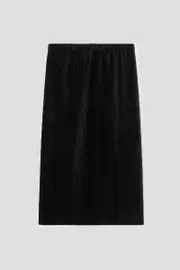 Elastic Corduroy Skirt Black