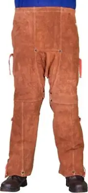 Weldas® STEERSOtuff® Premium Leather Chaps for heavy duty protection, Quick R...
