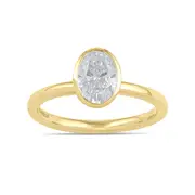 1.00ct Laboratory Grown Diamond Oval Cut Solitaire Ring in 18kt Yellow Gold