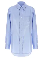 [Brioni] Brioni-Sea Island Cotton Shirt Camicie Celeste-Donna 44IT