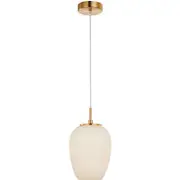 CLA Lighting Pino Interior Opal Matt Mirror Finish Glass Oval Pendant Light