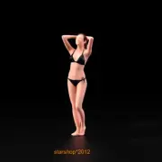 1:64 Scene Props Black Bikini Girl Figures Miniatures Fit Cars Vehicles Doll Toy