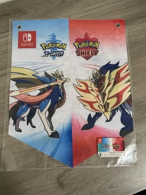 Pokémon Sword and Shield Nintendo Switch STORE PROMO Flag Banner Felt