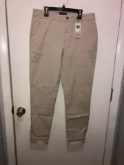 NWT Dockers Slim Cuff Chino Womens Beige Pants SZ 8 Cotton Blend NEW