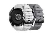 2Pack Replacement Sport Band Strap For Garmin Fenix 5 6 6x/7 7 Plus 7x Plus White & Grey