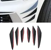 6 PCS Car Spoiler, Car Front Bumper Lip Splitter, Carbon Fiber Spoiler, Car Body Auto Anti Collision Strip Decoration, Car Sticker (Carbon Fiber Black)