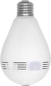 REFENG Webcam, Wireless 960PH(960 * 960) Mini Panoramic Fish Eye WiFi 360 Degree Camera, LED Light Bulb IP Camera Support for Android/iOS APP Remote Control Motion Detection