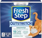 Fresh Step Advanced Outstretch Long Lasting Clumping Litter, Simply Unscented, 32 Lb (Pack May Vary)