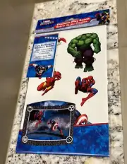 Vintage new Marvel superheroes diorama play scene stickers Spider-Man hulk etc
