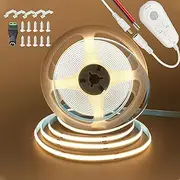 Clearhill 24V Movement Sensor Dimmable Flexible LED Strip Lights(No Power Supply),16.4FT/5M,Warm White 3000K,8mm Width,320LEDs/M,Not Waterproof IP 20,for Closet Light Bedroom Cabinet Stair