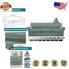 Durable Elastic Sofa Cover Set - 4-Piece Dark Cyan Slipcovers for Large Sofas