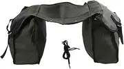 Multi Function Canvas Saddle Bag, Large Capacity Bike for Rear Rack, Sturdy Grocery Carrier with Multi Pockets, Army Green