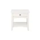 StyleWell Cedar Springs Rectangular White Wood 1 Drawer End Table (21.97 in. W x