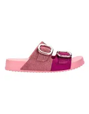 [Melissa Shoes] Cozy Glitter Buckle Sandals in Pink