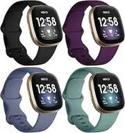 [Dirrelo] Compatible with Fitbit Sense Bands/Fitbit Versa 3 Bands Women/Fitbit Versa 4 Bands Women/Fitbit Sense 2 Bands for Women, Soft Replacement Sport Strap Band for Versa 3/4 Sense 2 Smart Watch
