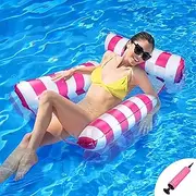 Inflatable Pool Floats Adult Size Water Hammock,Pool Rafts Lounge Chairs Floating,4-in-1 Multi-Purpose Pool Floaties Toys for Swimming Pool,for Adults Vacation Fun and Rest