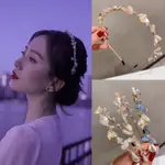 韓國珍珠葉水鑽髮帶優雅頭帶發卡頭帶壓髮帶公主髮飾