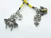 BEE HONEYBEE BUMBLE BEE BEE HIVES BEES BEADED BOOK BOOKMARK THONG BOOKMARK