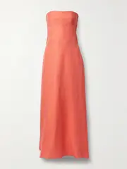 [BONDI BORN] BONDI BORN - + Net Sustain Montenegro Strapless Woven Maxi Dress - Orange - x small x small Orange