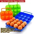 1pc Plastic Egg Storage Box 6/12Grids Egg Holder Cartons Refrigerator Kitchen