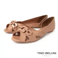 在飛比找Yahoo奇摩購物中心優惠-Tino Bellini 巴西進口方形飾扣魚口平底鞋FS7V