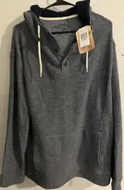 Reel Life Cloud Dancer NWT Fleece USA Pullover Jacket Hoodie Grey Size XL NWT