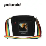 POLAROID 相機包 黑+彩虹肩帶