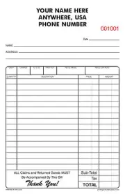 500 NUMBERED 2-part Carbonless NCR Forms - Sales Receipts - Invoices