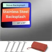 Stainless Steel Backsplash for Kitchen Wall - 24" x 30" Oven Spatter Shield w...