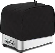 [KINMAD] Polyester Fabric Quilted Four Slice Bread Toaster Cover Bakeware Protector, Dust and Fingerprint Protection- Best Mother, Black