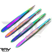 Multi Color Eyebrow Hair Removal Tweezers Slanted Point Eyelash Hair Plucking