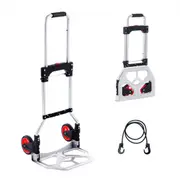 VEVOR Folding Hand Truck, 80 kg Load Capacity, Aluminum Portable Cart, Convertible Hand Truck and Dolly with Telescoping Handle and Rubber Wheels, Ult