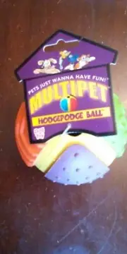 Multipet Hodgepodge Ball Durable Rubber with a Jingle Bell Inside