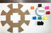 Mexican Train Domino Steam Engine Sound Starter 6" Wooden Hub Center 8 Markers