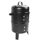 Vertical Charcoal Smoker 3 Tier BBQ Grill with Built-in Thermometer Outdoors