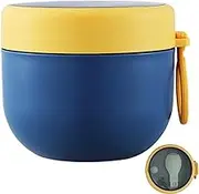 Hot Food Jar, Food Flask, 600ml Leak Proof Stainless Steel Soup Mug With Spoon And Silicone Handle, Reusable Soup Container For Workers And Students